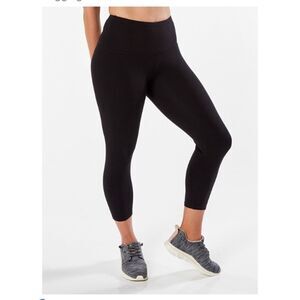 Ruby Ribbon S cropped gray high waist leggings